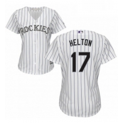 Womens Majestic Colorado Rockies 17 Todd Helton Authentic White Home Cool Base MLB Jersey