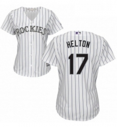 Womens Majestic Colorado Rockies 17 Todd Helton Replica White Home Cool Base MLB Jersey