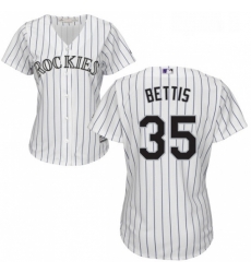 Womens Majestic Colorado Rockies 35 Chad Bettis Replica White Home Cool Base MLB Jersey