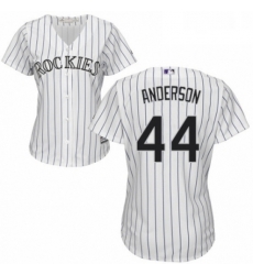 Womens Majestic Colorado Rockies 44 Tyler Anderson Replica White Home Cool Base MLB Jersey 