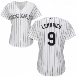 Womens Majestic Colorado Rockies 9 DJ LeMahieu Authentic White Home Cool Base MLB Jersey