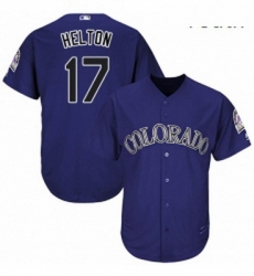 Youth Majestic Colorado Rockies 17 Todd Helton Replica Purple Alternate 1 Cool Base MLB Jersey