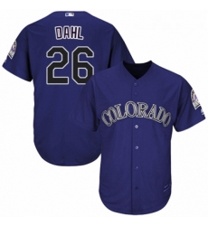 Youth Majestic Colorado Rockies 26 David Dahl Replica Purple Alternate 1 Cool Base MLB Jersey 