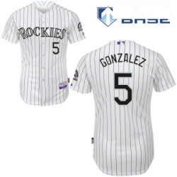 Youth Majestic Colorado Rockies 5 Carlos Gonzalez Replica White Home Cool Base MLB Jersey