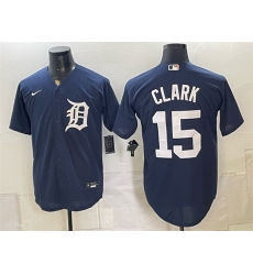 Men Detroit Tigers  15 Max Clark Navy 2026 Cool Base Stitched Baseball Jersey