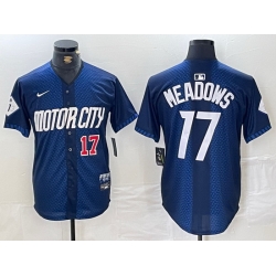 Men Detroit Tigers 17 Parker Meadows 2024 Navy City Connect Cool Base Limited Stitched Jersey 2