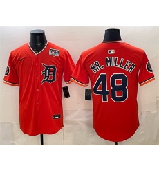 Men Detroit Tigers  48 Mr  Miller Orange 2026 Alternate USA 250  Patch Vapor Premier Limited Stitched Baseball Jersey