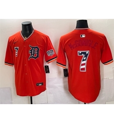 Men Detroit Tigers 7 Kevin McGonigle Orange 2026 USA 250 Fourth of July Stitched Baseball Jersey Men Detroit Tigers 7 Kevin McGonigle Orange 2026 USA 250 Fourth of July Stitched Baseball Jersey