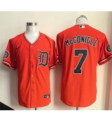 Men Detroit Tigers  7 Kevin McGonigle Orange Cool Base Stitched Baseball Jersey