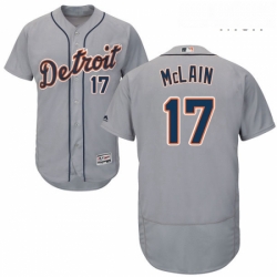 Mens Majestic Detroit Tigers 17 Denny Mclain Replica Grey Road Cool Base MLB Jersey