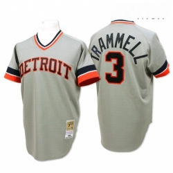 Mens Mitchell and Ness Detroit Tigers 3 Alan Trammell Authentic Grey Throwback MLB Jersey