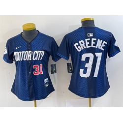 Women Detroit Tigers 31 Riley Greene 2024 Navy City Connect Cool Base Limited Stitched jerseys 3