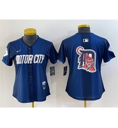 Women Detroit Tigers Team Big Logo 2024 Navy City Connect Cool Base Limited Stitched Baseball Jersey