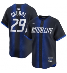 Youth Detroit Tigers 29 Tarik Skubal 2024 Navy City Connect Cool Base Limited Stitched Baseball Jersey