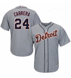 Youth Majestic Detroit Tigers 24 Miguel Cabrera Authentic Grey Road Cool Base MLB Jersey