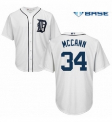 Youth Majestic Detroit Tigers 34 James McCann Authentic White Home Cool Base MLB Jersey