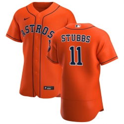 Men Houston Astros 11 Garrett Stubbs Men Nike Orange Alternate 2020 Flex Base Team MLB Jersey