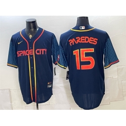 Men Houston Astros  15 Isaac Paredes Navy City Connect Cool Base Stitched Jersey