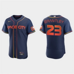 Men Houston Astros 23 Michael Brantley 2022 Navy City Connect Flex Base Stitched Baseball jersey