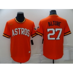 Men Houston Astros 27 Jose Altuve Orange Cool Base Stitched jersey