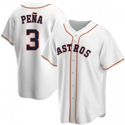 Men Houston Astros 3 Jeremy Pena White Cool Base Stitched Jersey