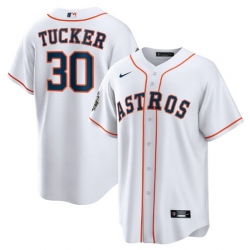 Men Houston Astros 30 Kyle Tucker White 2022 World Series Home Stitched Baseball Jersey