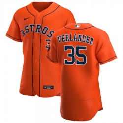 Men Houston Astros 35 Justin Verlander Men Nike Orange Alternate 2020 Flex Base Team MLB Jersey