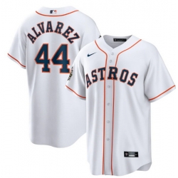 Men Houston Astros 44 Yordan Alvarez White 2022 World Series Home Stitched Baseball Jersey