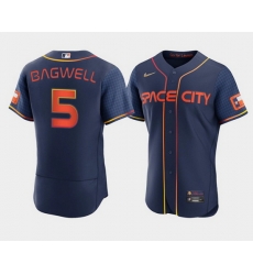 Men Houston Astros 5 Jeff Bagwell 2022 Navy City Connect Flex Base Stitched Baseball Jerse