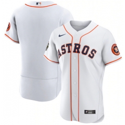 Men Houston Astros Blank White 2022 World Series Flex Base Stitched Baseball Jersey