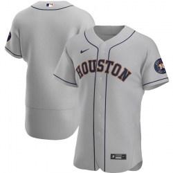 Men Houston Astros Men Nike Gray Road 2020 Flex Base Official Team MLB Jersey