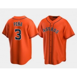 Men New Houston Astros #3 Jeremy Pena Orange Stitched Jersey