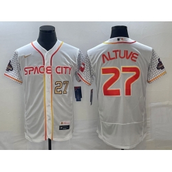 Men's Houston Astros #27 Jose Altuve Number White 2023 City Connect Flex Base Stitched Jersey2