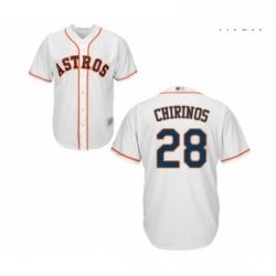 Mens Houston Astros 28 Robinson Chirinos Replica White Home Cool Base Baseball Jersey 