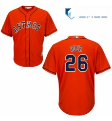 Mens Majestic Houston Astros 26 Anthony Gose Replica Orange Alternate Cool Base MLB Jersey 