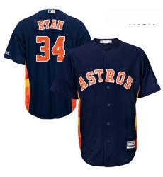 Mens Majestic Houston Astros 34 Nolan Ryan Replica Navy Blue Alternate Cool Base MLB Jersey