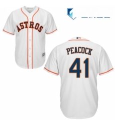 Mens Majestic Houston Astros 41 Brad Peacock Replica White Home Cool Base MLB Jersey 