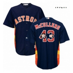 Mens Majestic Houston Astros 43 Lance McCullers Authentic Navy Blue Team Logo Fashion Cool Base MLB Jersey