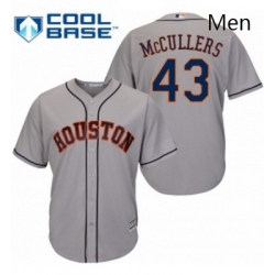 Mens Majestic Houston Astros 43 Lance McCullers Replica Grey Road Cool Base MLB Jersey