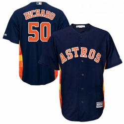 Mens Majestic Houston Astros 50 JR Richard Replica Navy Blue Alternate Cool Base MLB Jersey