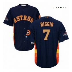 Mens Majestic Houston Astros 7 Craig Biggio Replica Navy Blue Alternate 2018 Gold Program Cool Base MLB Jersey