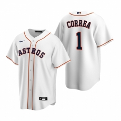 Mens Nike Houston Astros 1 Carlos Correa White Home Stitched Baseball Jerse