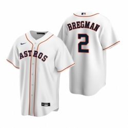 Mens Nike Houston Astros 2 Alex Bregman White Home Stitched Baseball Jerse