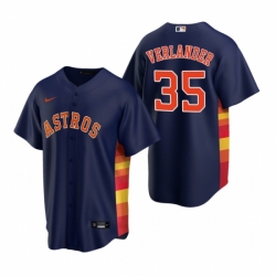 Mens Nike Houston Astros 35 Justin Verlander Navy Alternate Stitched Baseball Jersey