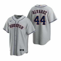 Mens Nike Houston Astros 44 Yordan Alvarez Gray Road Stitched Baseball Jersey