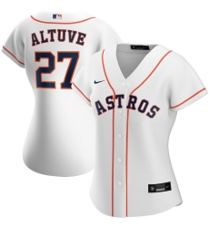 Houston Astros 27 Jose Altuve Nike Women Home 2020 MLB Player Jersey White