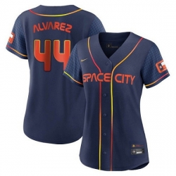 Women Houston Astros 44 Yordan Alvarez 2022 Navy City Connect Stitched Jersey