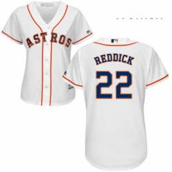 Womens Majestic Houston Astros 22 Josh Reddick Replica White Home Cool Base MLB Jersey