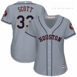 Womens Majestic Houston Astros 33 Mike Scott Replica Grey Road Cool Base MLB Jersey