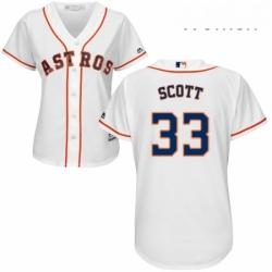 Womens Majestic Houston Astros 33 Mike Scott Replica White Home Cool Base MLB Jersey